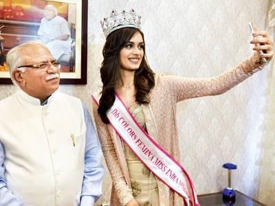 Miss India Manushi Chhillar meets Haryana CM